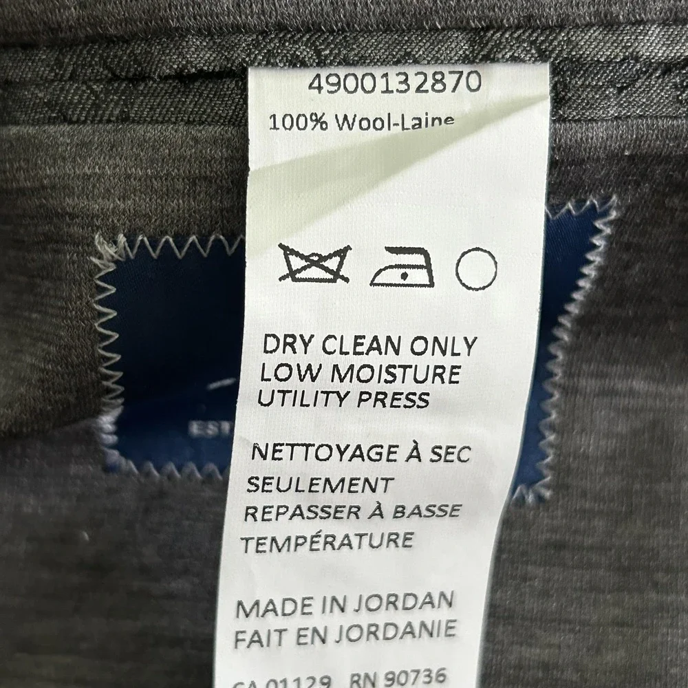 Hart Schaffner Marx‎ Sport Coat Mens 44 Long Gray Wool Jersey Knit New York Fit